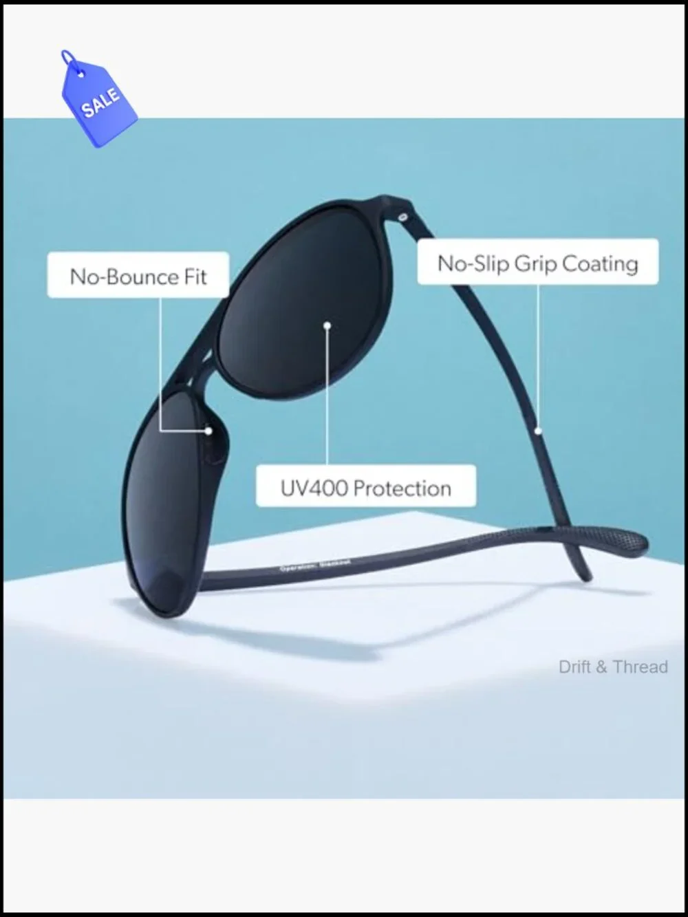 Aviator Polarized Sunglasses for Men Women UV400 No Slip
